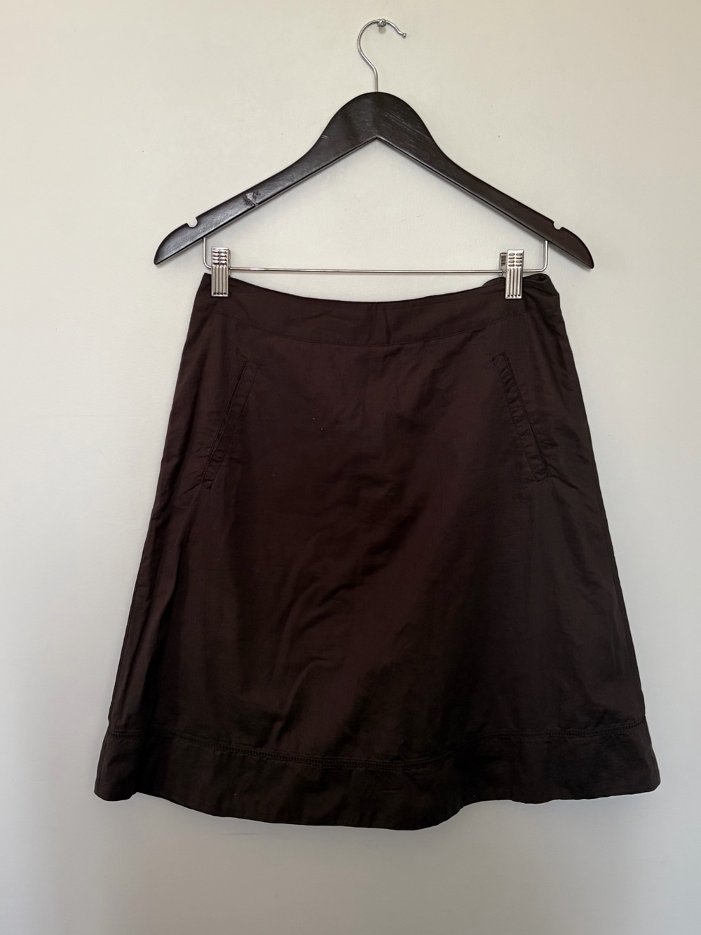 M0851 Brown Cotton A-Line Skirt Made in Canada - XXS
